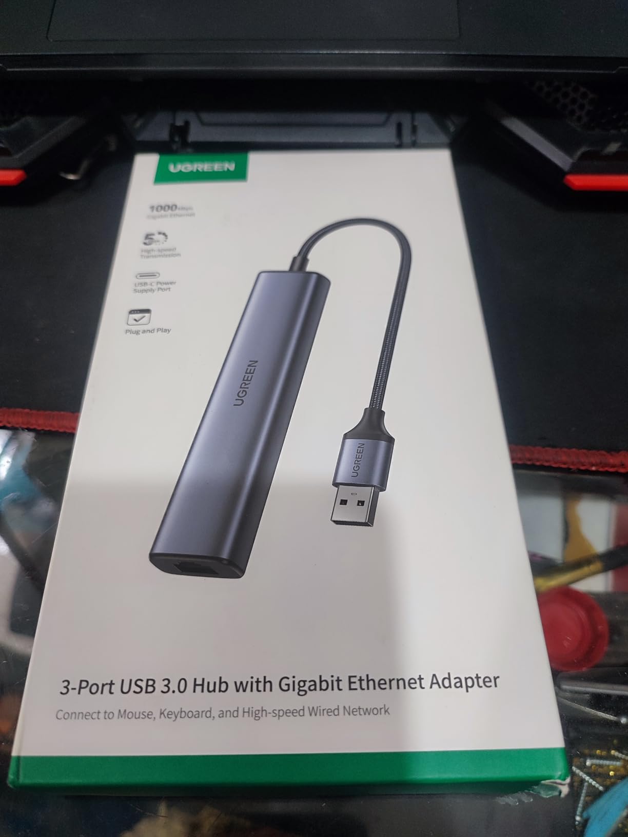 UGREEN USB to Ethernet Adapter, 5 in 1 USB Hub with Ethernet, Plug and Play, Multiport Network Adapter with 3 USB 3.0 Port, Gigabit RJ45, USB-C Power Port Compatible for Laptop MacBook XPS Windows 11 customer photo 2