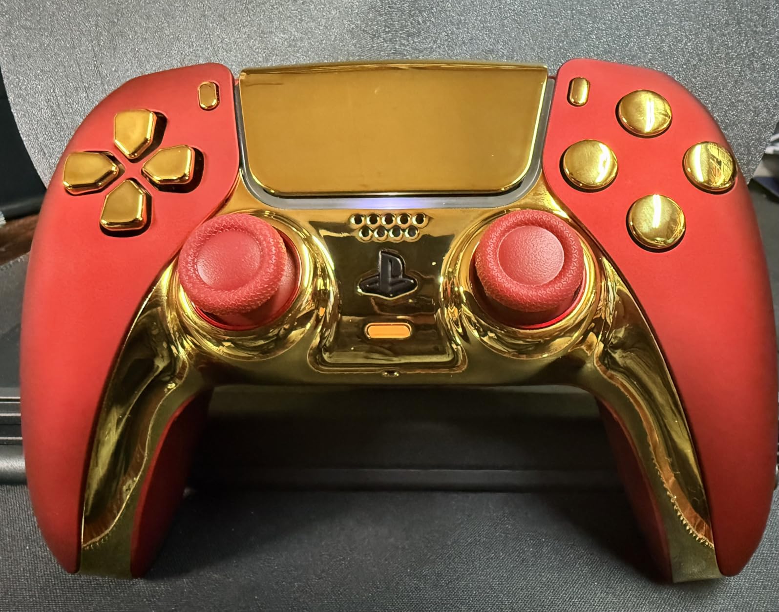 eXtremeRate Carmine Red Replacement Thumbsticks for PS5 Controller, Custom Analog Stick Joystick for PS4 Controller Universal customer photo 1