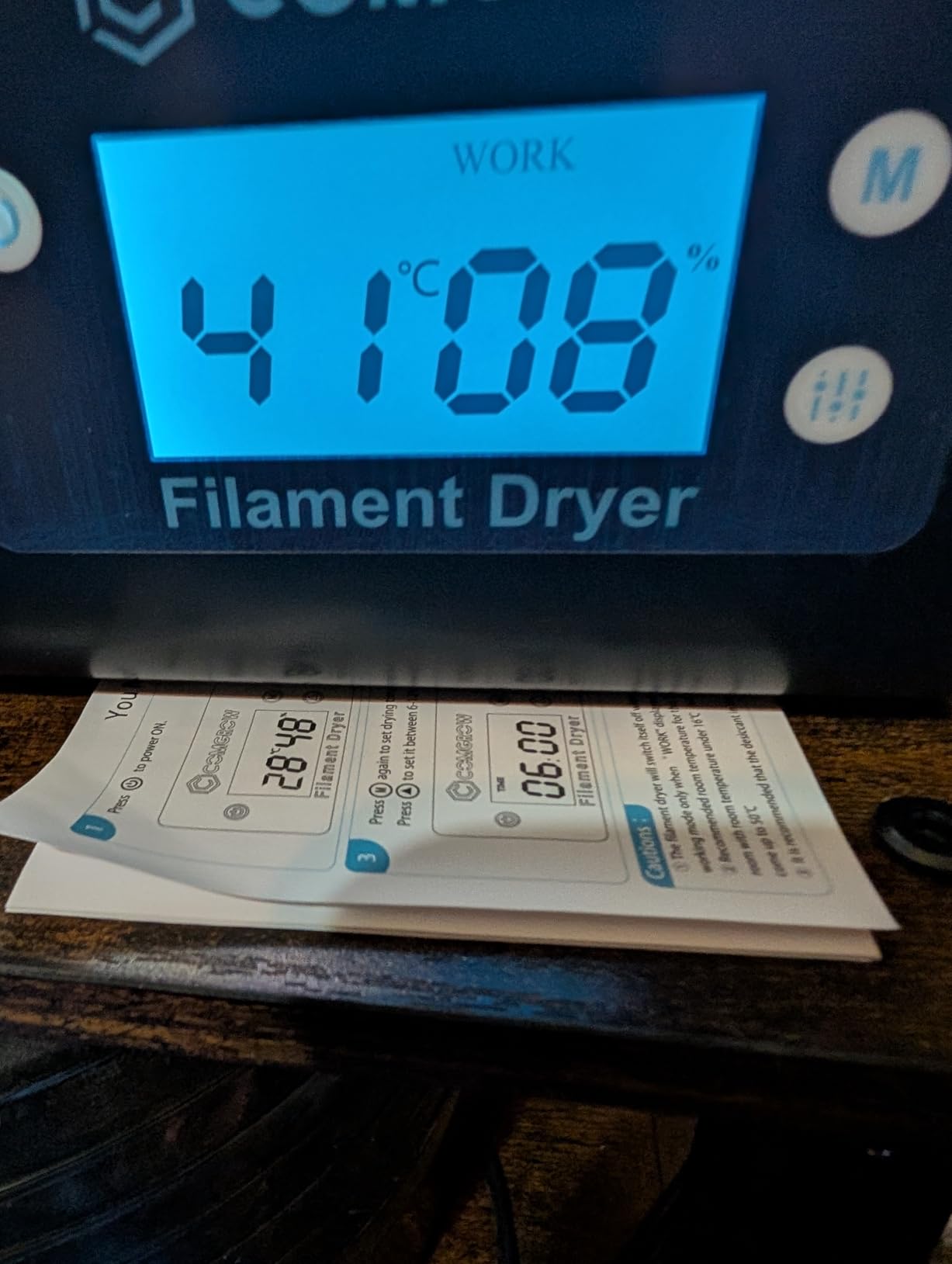 Comgrow 3D Printer Filament Dryer Box, Keeping Filaments Dry During 3D Printing, Compatible with 1.75mm/2.85mm PLA ABS Material, Filament Dehydrator, Spool Holder customer photo 2