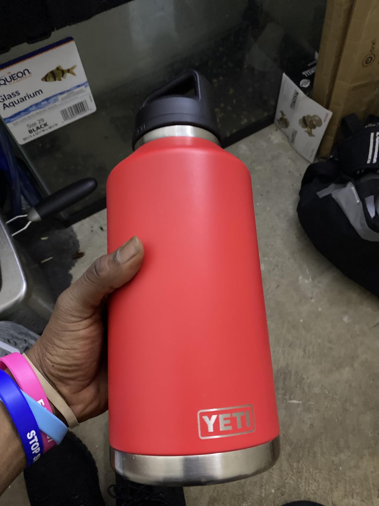 YETI Rambler 64 oz Bottle, Vacuum Insulated, Leakproof, Stainless Steel with Chug Cap, Navy customer photo 1