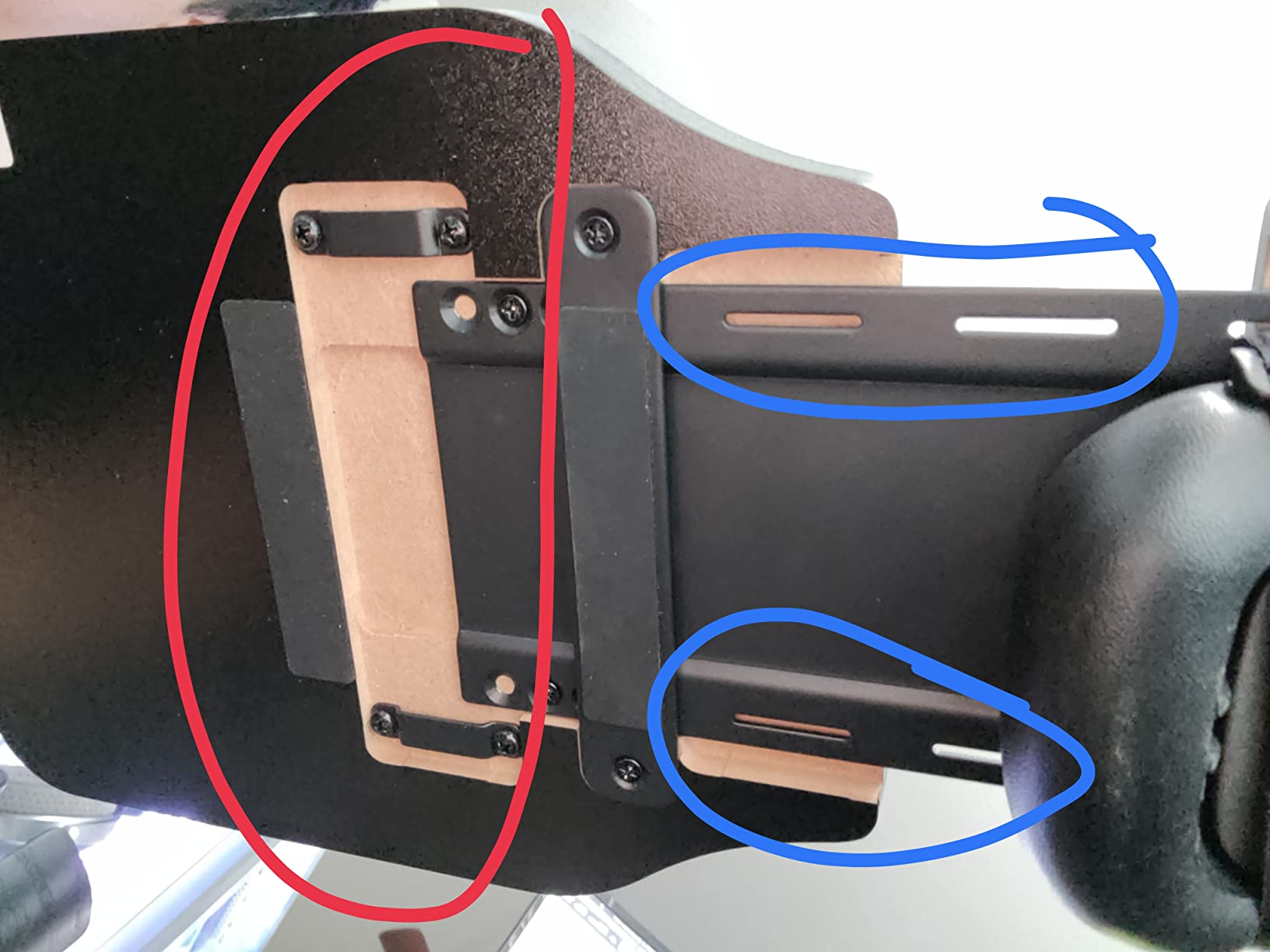 VIVO Wood Arm Rest Mouse Pad with Wrist Cushion, Adjustable Length Support Platform Tray, Chair Attachment Extension with Straps, Black, MOUNT-MS02D customer photo 1