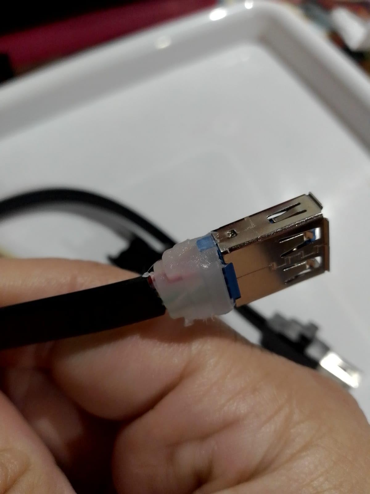 XMSJSIY USB 3.0 Front Panel Cable, Motherboard 19/20pin Cable to USB Female Splitter Adapter Extension Connector -50cm/19.6inch customer photo 2