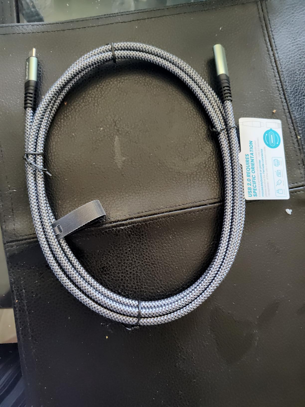 AINOPE USB C Extension Cable 6.6FT, 20Gbps/240W USB3.2 Type C Extender Cord for PSVR 2 Accessories, 4K@60Hz Video Output Braided USB C Female Extension Cable for Hub/PSVR2/Magsafe Charger/Phone,Grey customer photo 1