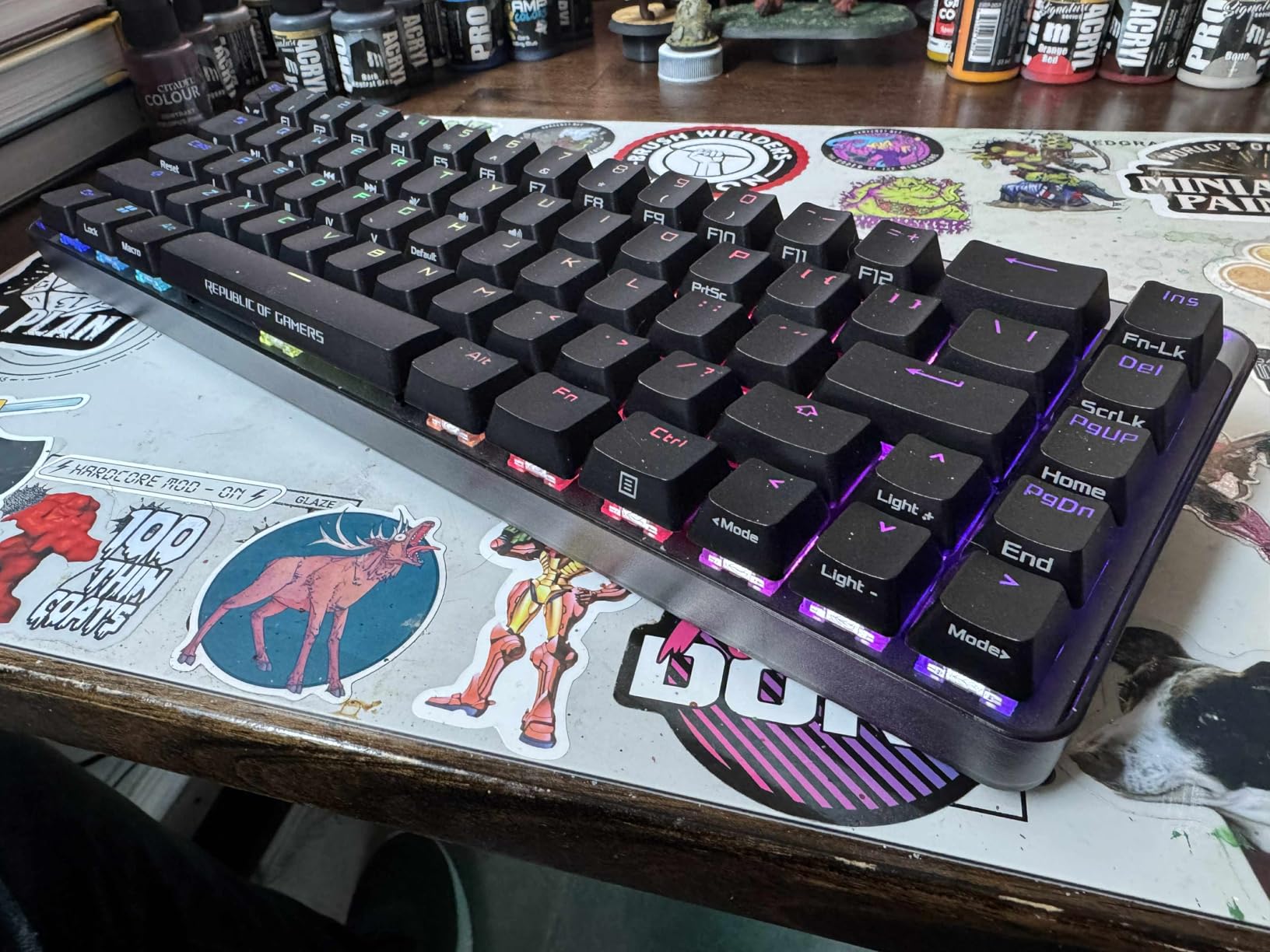 ROG Falchion NX 65% Wireless RGB Gaming Mechanical Keyboard | ROG NX Brown Tactile Switches, PBT Doubleshot Keycaps, Wired / 2.4G Hz, Touch Panel, Keyboard Cover Case, Macro Support customer photo 2