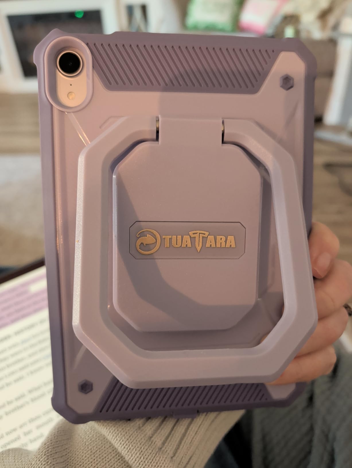 Fintie Case for iPad Mini 7 (A17 Pro, 7th Generation) 2024 / iPad Mini 6 (6th Gen) 8.3 Inch, [Tuatara Magic Ring] 360 Degree Rotating Shockproof Rugged Cover with Screen Protector, Black customer photo 1