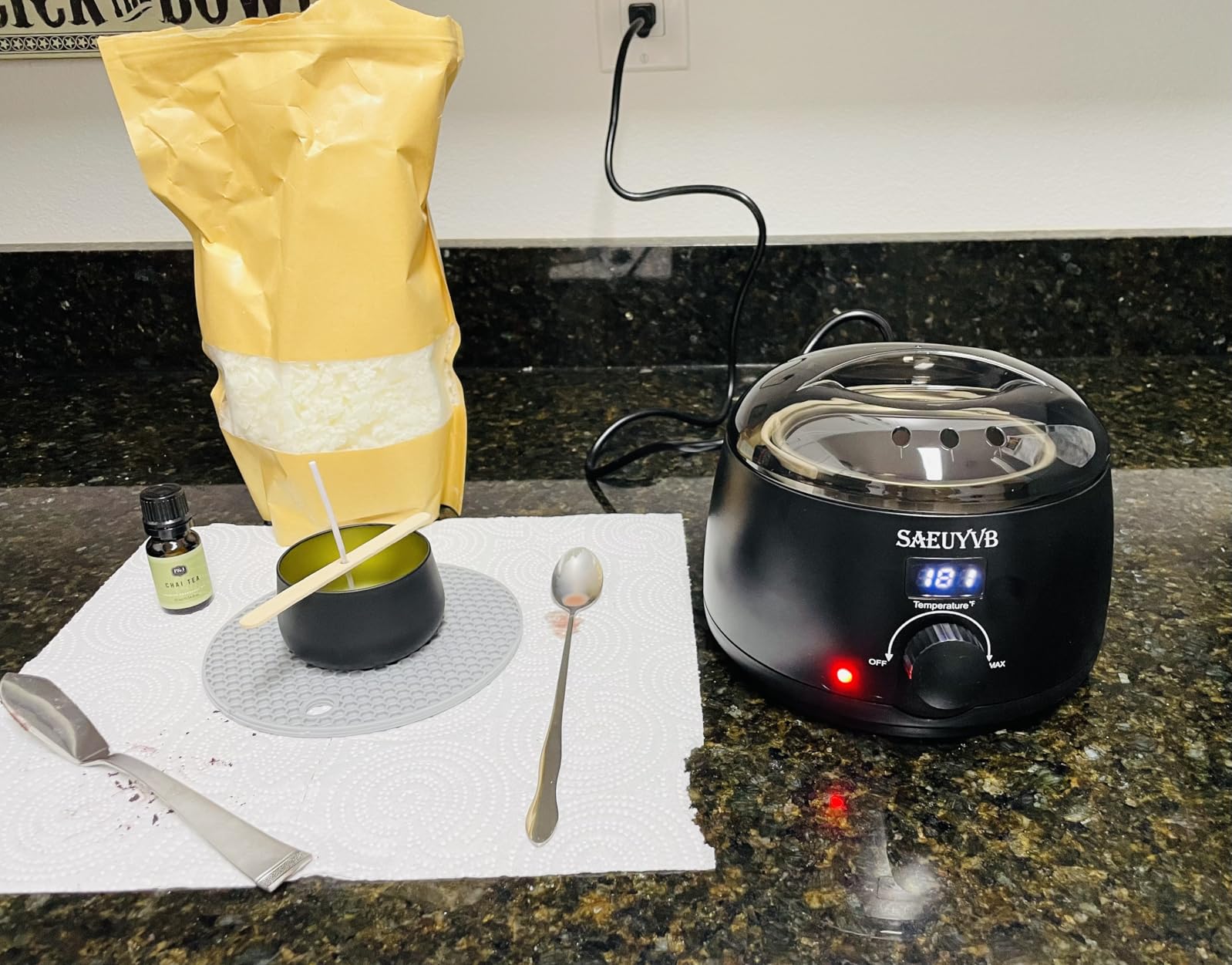 SAEUYVB Candle Making Kit for Adults with Hot Plate, DIY Starter Soy Candle Making Supplies/Kit - Perfect as Home Decorations customer photo 1