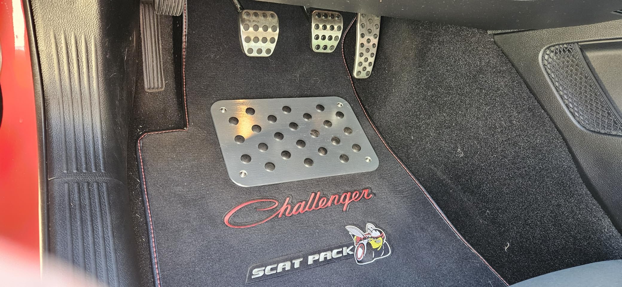 Car Truck Floor Mat Carpet Heel Pad Plate Rest Footrest Foot Pedal (Red) customer photo 1
