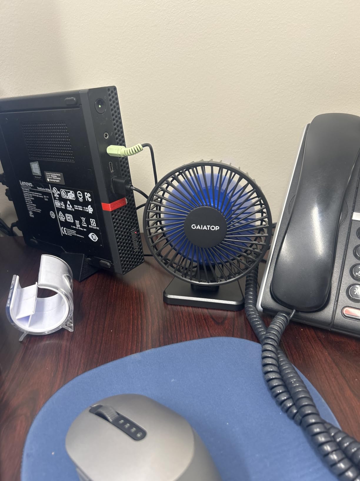 Gaiatop USB Desk Fan, Small But Powerful, Personal Portable Quiet 3 Speeds, Adjustable Mini Table Desktop fan for Cooling Home Office Car Summer Travel Gifts Blue customer photo 1