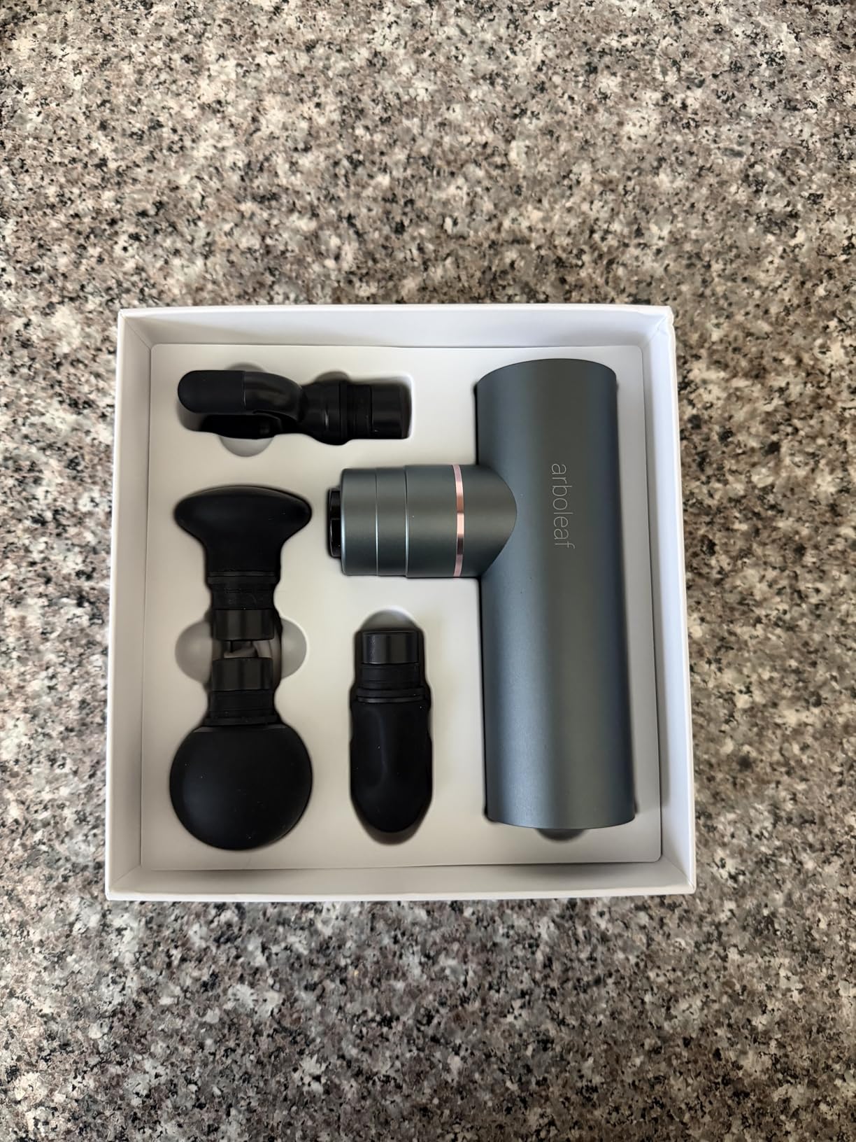arboleaf Massage Gun Deep Tissue, Balance of Power & Portability Full-Metal Percussion Massager with Silent Brushless Motor - Ultra-Quiet Pocket-Sized for Athletes Back Pain Relief Home Office Travel customer photo 1