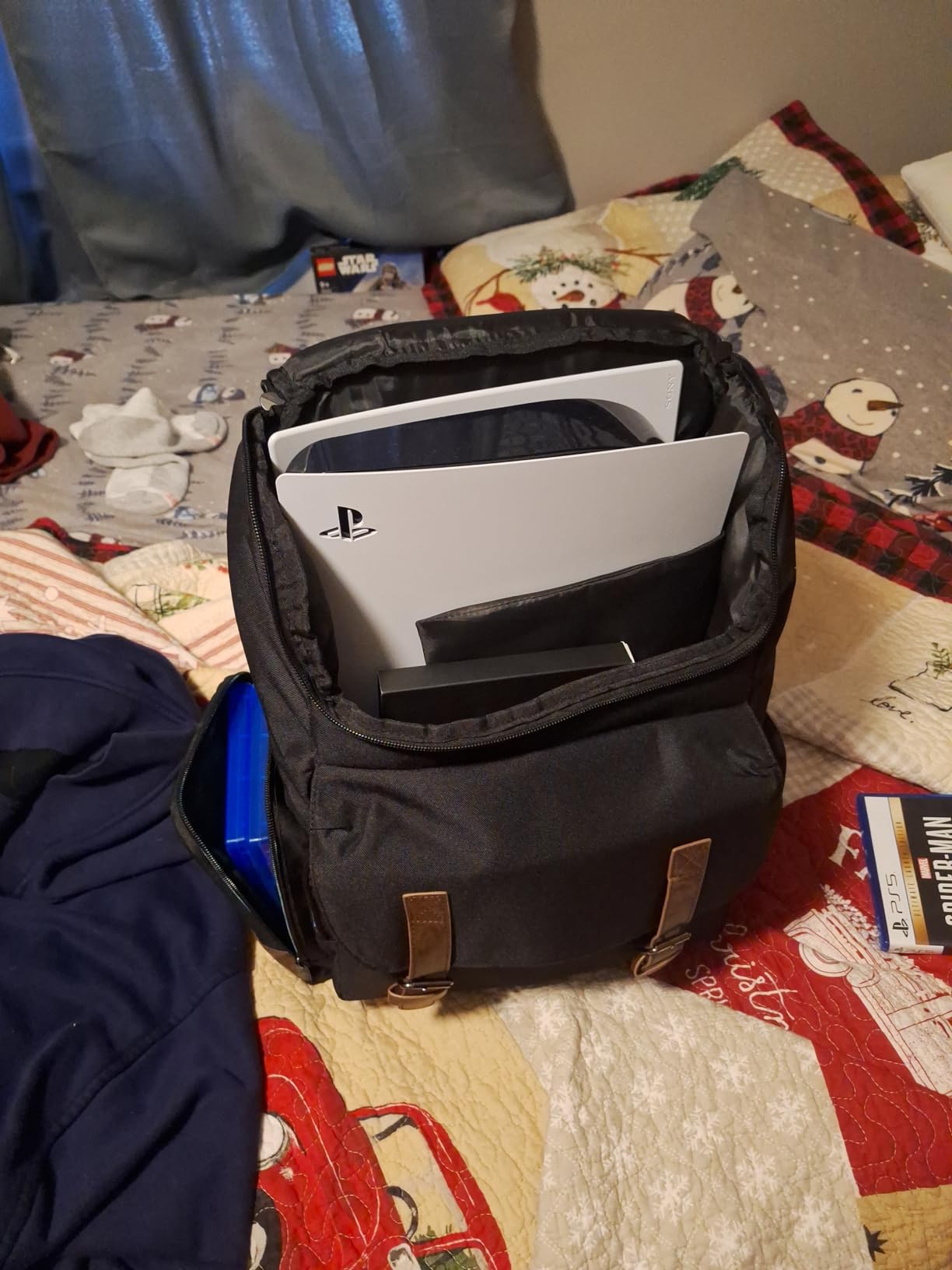 LoDrid Game Backpack Compatible with PS5/PS5 Slim/PS4/PS4 Pro/PS4 Slim/Xbox One X/S, Protective Console Travel Carry Case with Pockets for 15.6'' Laptop, Accessories (Patent Design) customer photo 2