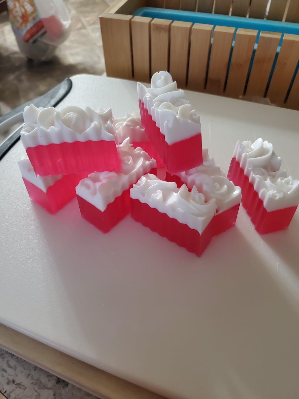 PH PandaHall Rose Loaf Mold, 22oz Flower Silicone Soap Molds 3D Embossed Crafts Mold Rectangle Resin Casting Molds for Handmade UV Resin Soap Candle Fondant Chocolate, 9.8x3.2x2.1inch 650ml customer photo 1