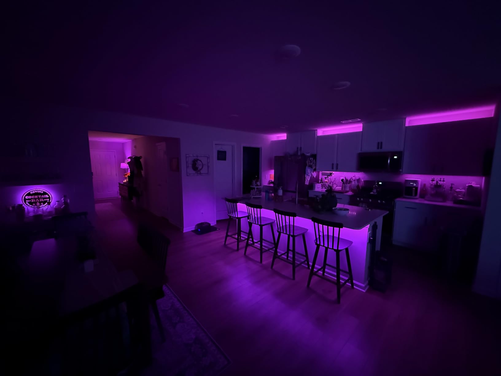 maylit 10 PCS Smart RGB Under Cabinet Lights Kit, Compatible with Alexa and Google Assistant, App and Remote Control, Music Sync Color Changing, Timer, Dimmable customer photo 2
