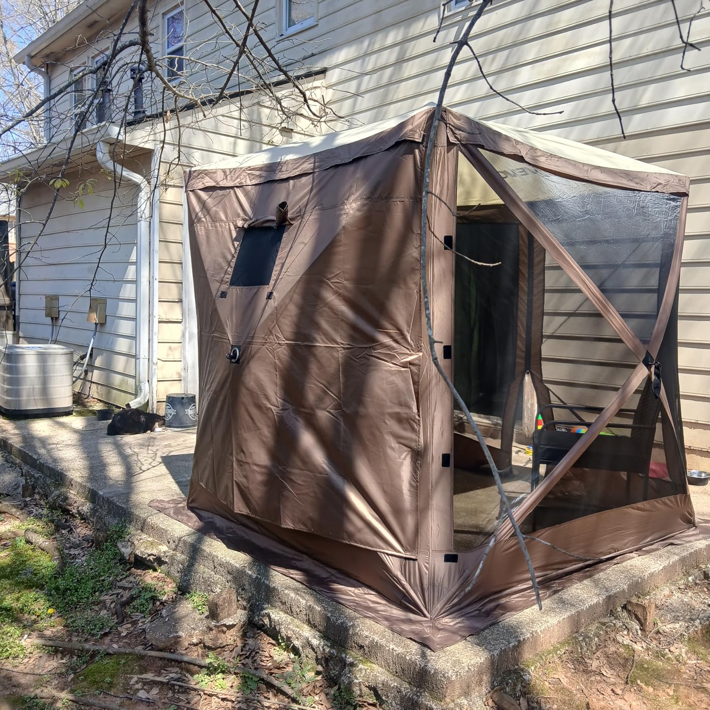 VEVOR 12x12ft 6 Sided Pop-up Canopy Shelter Tent with Mesh Windows, Portable Carry Bag, Stakes, Large Shade Tents for Outdoor Camping customer photo 1