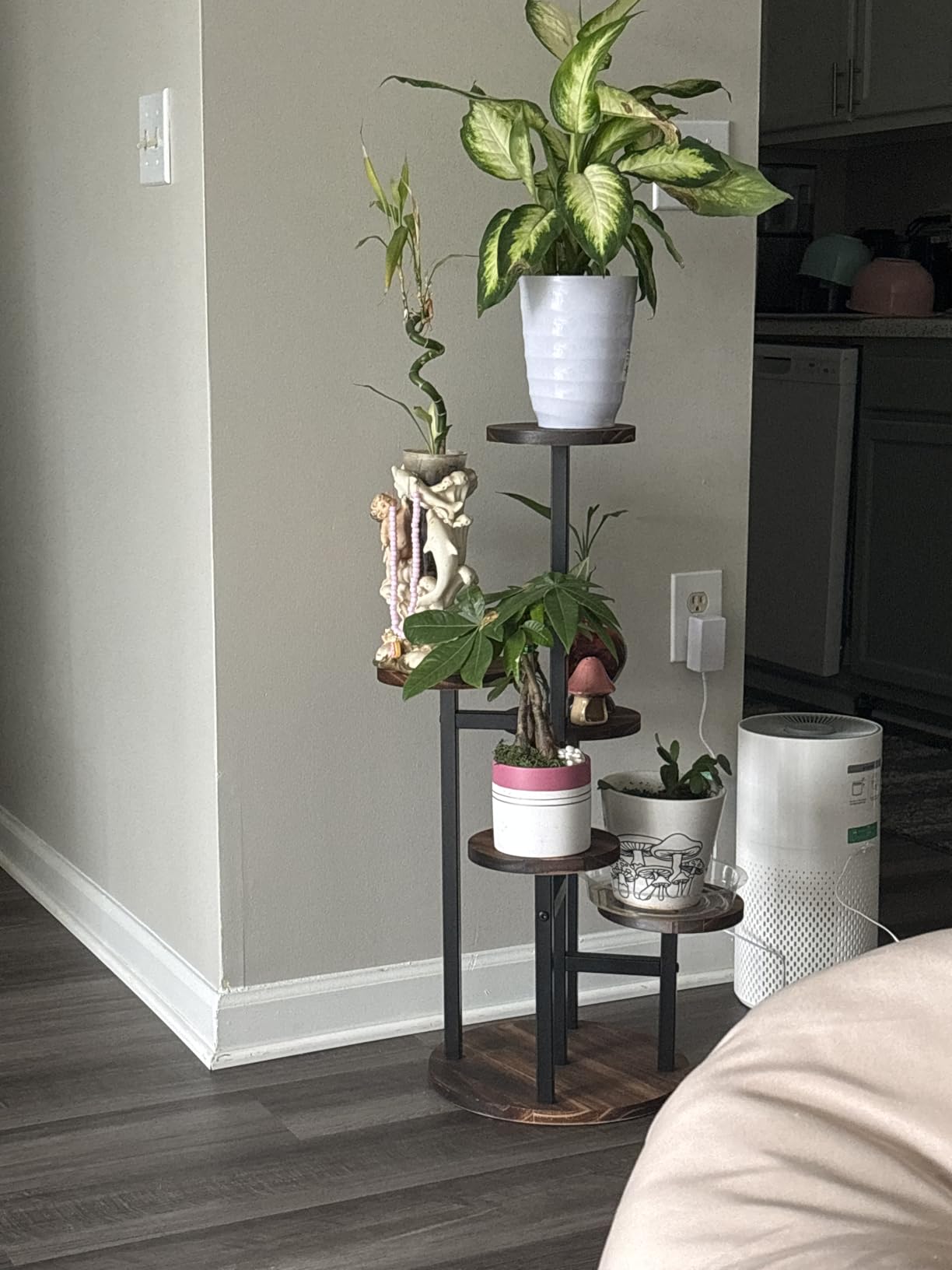 AUGOSTA 3 Tier Plant Stand, Tall Metal Wood Shelf Holder for Indoor, Outdoor Display Rack Flower Pot Stand for Corner Living Room Balcony Garden Patio customer photo 1
