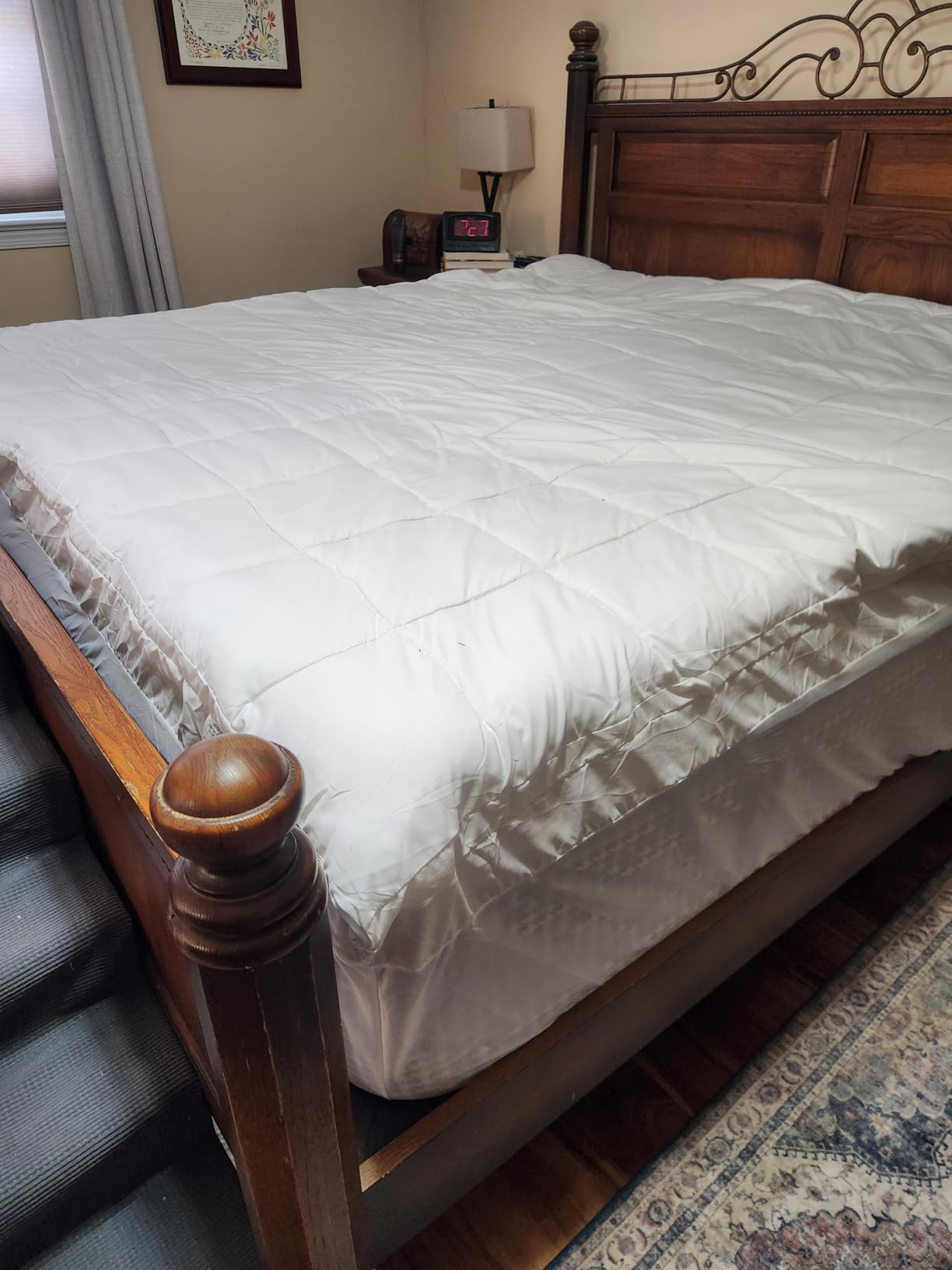 Sleep Innovations Cooling Comfort Gel Memory Foam Dual Layer Mattress Topper, 4 Inch, Queen Size, Pillow Top Cover customer photo 1