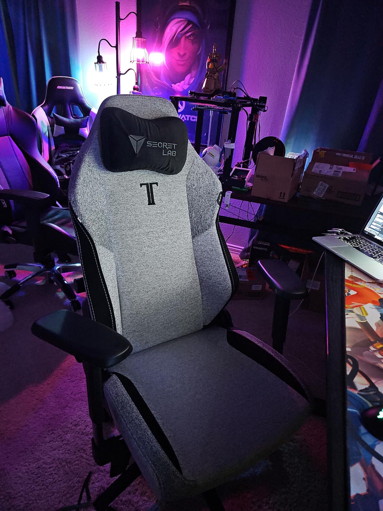 Secretlab Titan Evo Plush Pink Gaming Chair - Ergonomic and Heavy Duty Computer Chair with 4D Armrests, Magnetic Head Pillow and Lumbar Support - Big and Tall Gaming Chair 395 lbs - Pink - Fabric customer photo 1