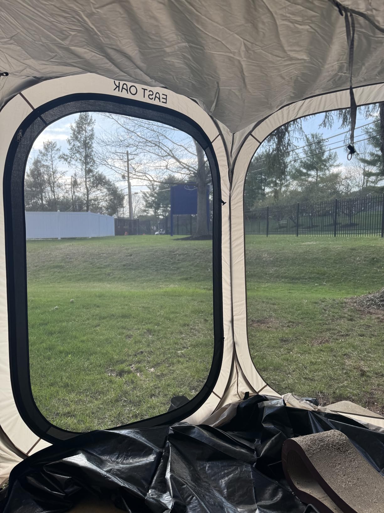 East Oak Pop up Screen Tent with Mosquito Netting, Portable Screen House Canopy Shelter, 10 x 10 FT Instant Screen Gazebo & UPF 50+ UV Protection for Patio, Backyard, Deck & Outdoor Activities, Beige customer photo 1