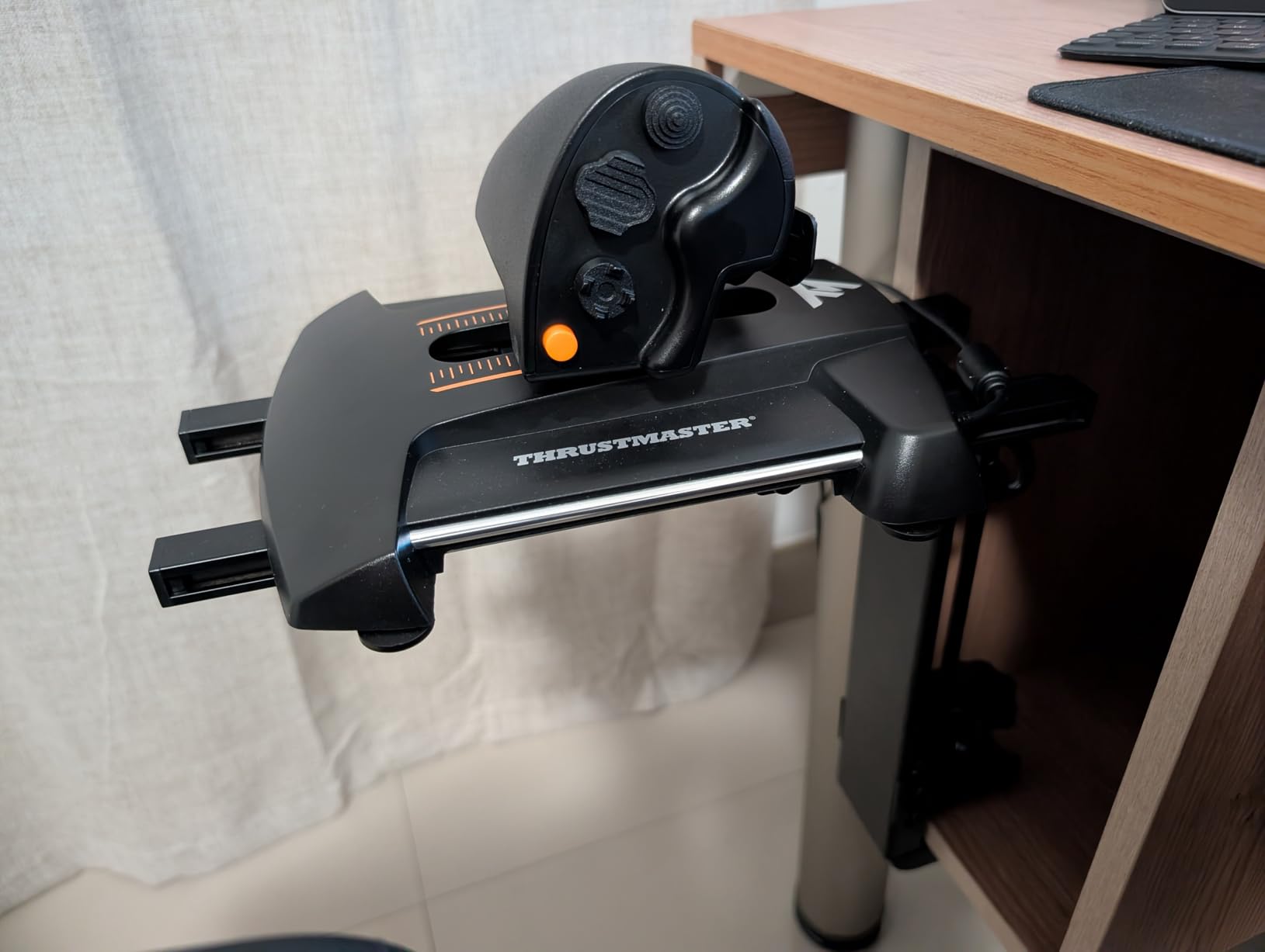RACGTING Hotas Mount for Logitech X56,X52,X52 Pro, Throttle and Hotas Systems for Thrustmaster T Flight/T.16000M/ TCA,Hotas Desk Mount for The Flight Sim Game Joystick customer photo 2