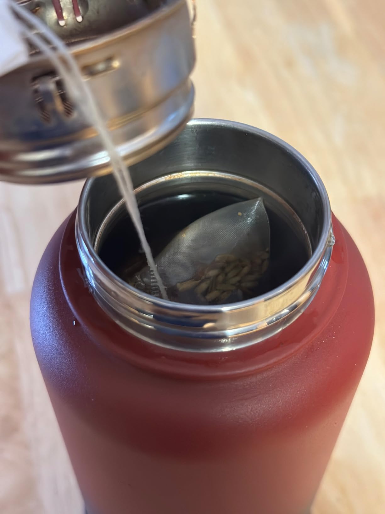 Lexlion Tea Infuser Water Bottle 22 Oz - Triple Wall Insulated Stainless Steel, Loose Leaf & Fruit Strainer, 3 Leakproof Lids, BPA-Free Silicone Sleeve, Reusable Thermal Mug customer photo 2