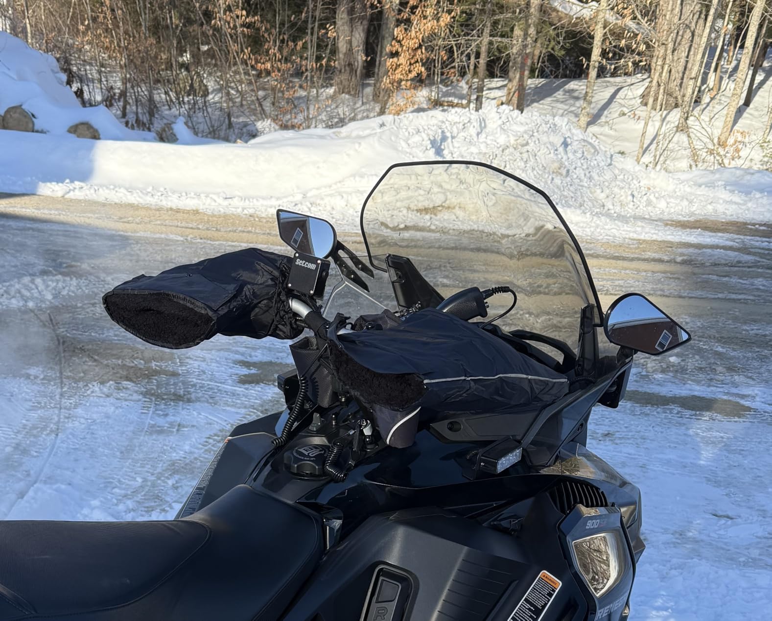 YUNVI ATV Hand Muffs Winter ATV Accessories, Waterproof ATV Gloves, Snowmobile Handlebar Gloves for Men customer photo 2