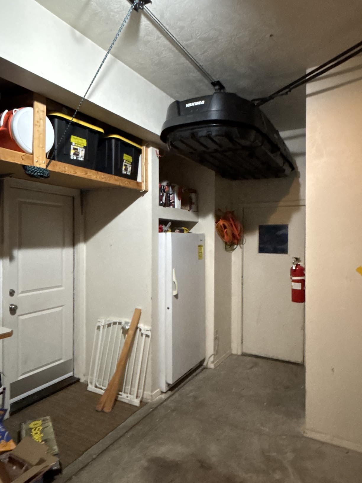 Teal Triangle Ceiling Storage Hoist for Cargo Box - Heavy Duty Garage Storage Lift - Garage Pulley Lift System Holds 150 lbs and Fits 8-10 ft Tall Garage Ceilings customer photo 1