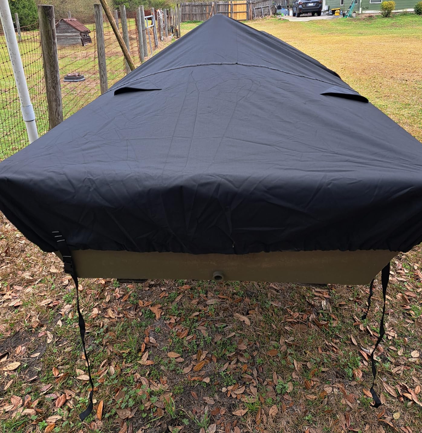 Heavy Duty 5 Layers 1200D Jon Boat Cover 12ft - 14 ft with Motor Cover, 100% Waterproof Trailerable Jon Boat Covers 12-14 Foot with 9+4 Pcs Windproof Straps customer photo 1