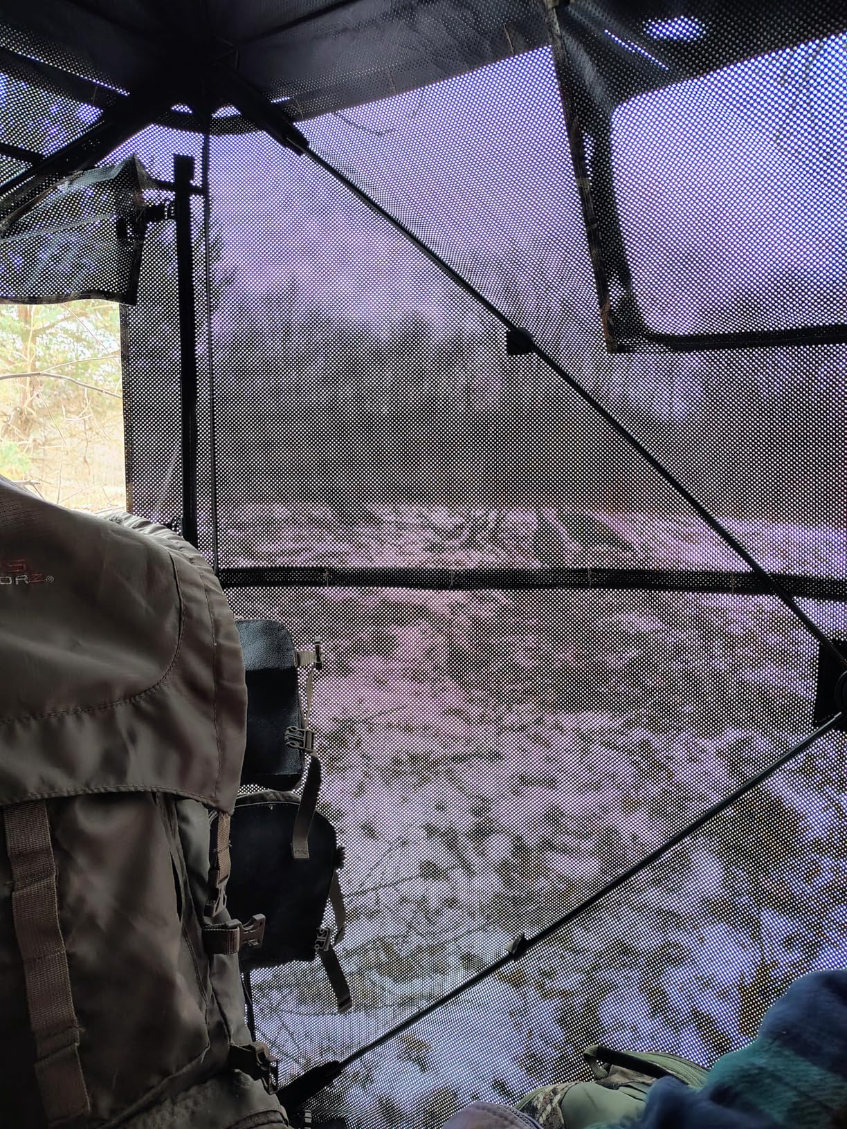 FUNHORUN Hunting Blind 270/360 Degree See Through Ground Blind with Carrying Bag, 2/3/4 Person Pop Up Camouflage Tent Portable Concealed Shelter customer photo 1