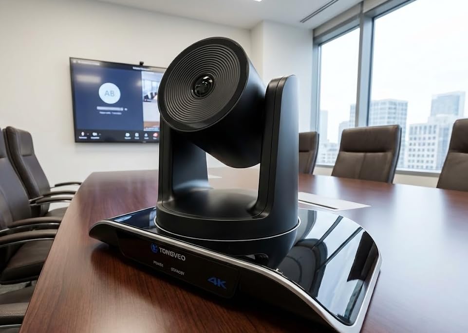 TONGVEO 4K Conference Room Camera System with Gesture Control, AI Auto-Tracking PTZ Camera 5X Digital Zoom with Speakerphone Set 120° Wide-Angle USB3.0 for Remote Meetings Zoom Teams OBS customer photo 1