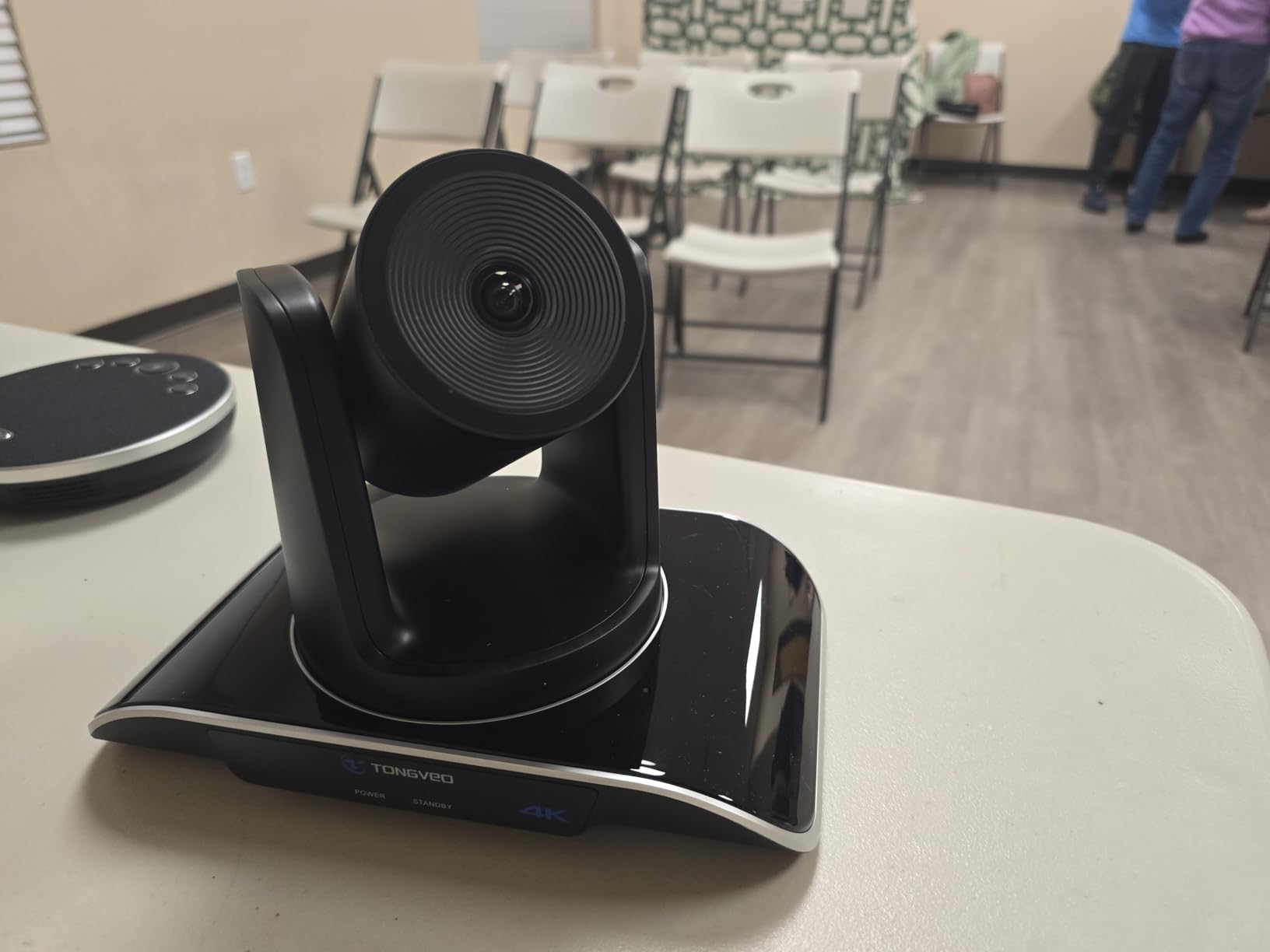 TONGVEO 4K Conference Room Camera System with Gesture Control, AI Auto-Tracking PTZ Camera 5X Digital Zoom with Speakerphone Set 120° Wide-Angle USB3.0 for Remote Meetings Zoom Teams OBS customer photo 2