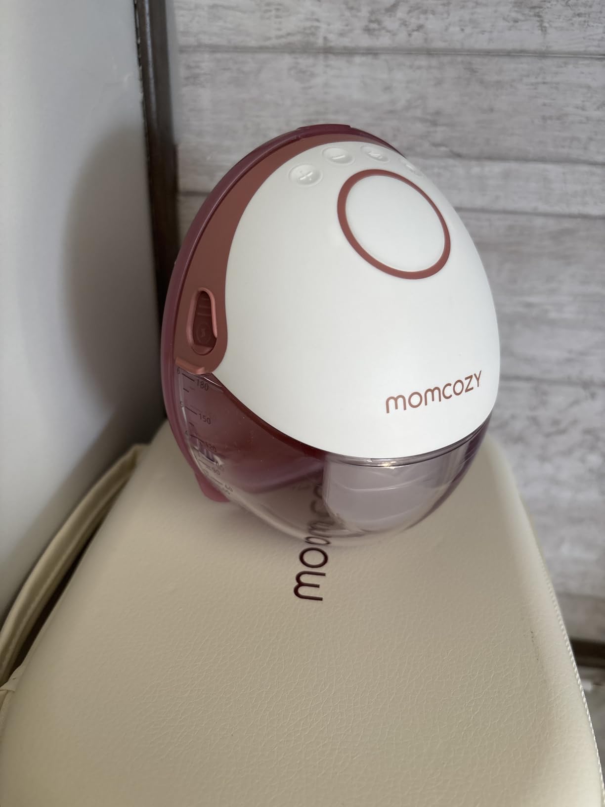 Momcozy Breast Pump Hands Free Mobile Style | M6, Wearable Breastfeeding Pump Ideal Rhythm for More Milk, DoubleFit Flange More Fit & Discreet with 3 Modes & 9 Levels, 24mm - 2 Pack Cozy Red customer photo 2