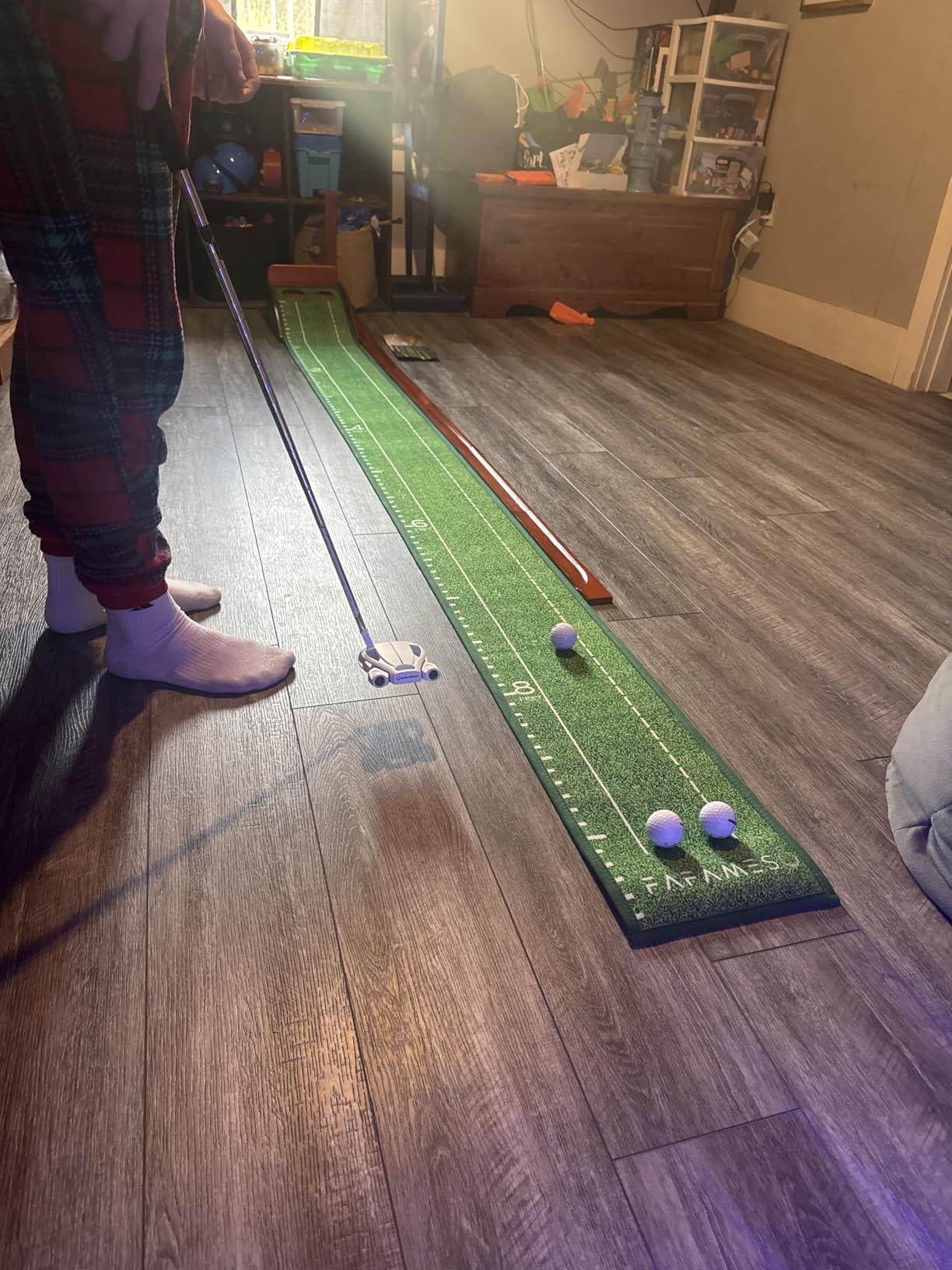 Golf Putting Mat, Putting Green Indoor with Ball Return - FAFAMESO customer photo 1