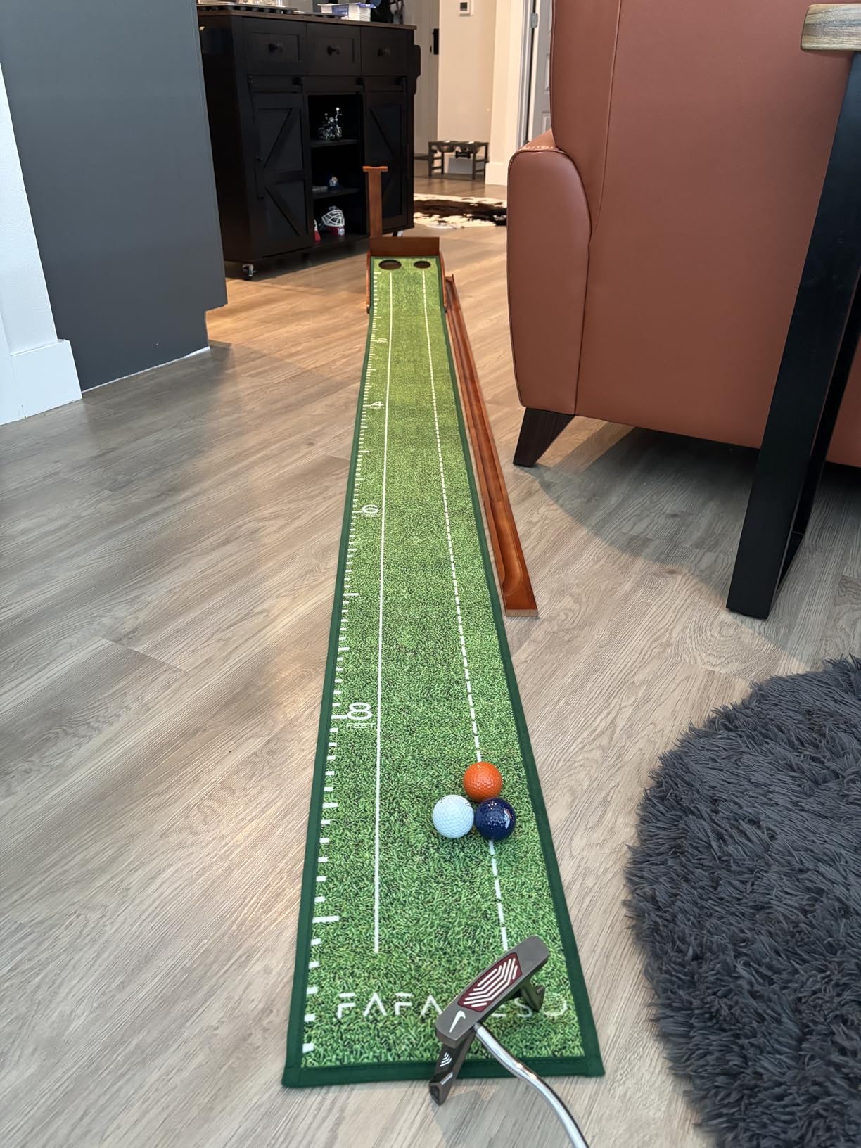 Golf Putting Mat, Putting Green Indoor with Ball Return - FAFAMESO customer photo 2
