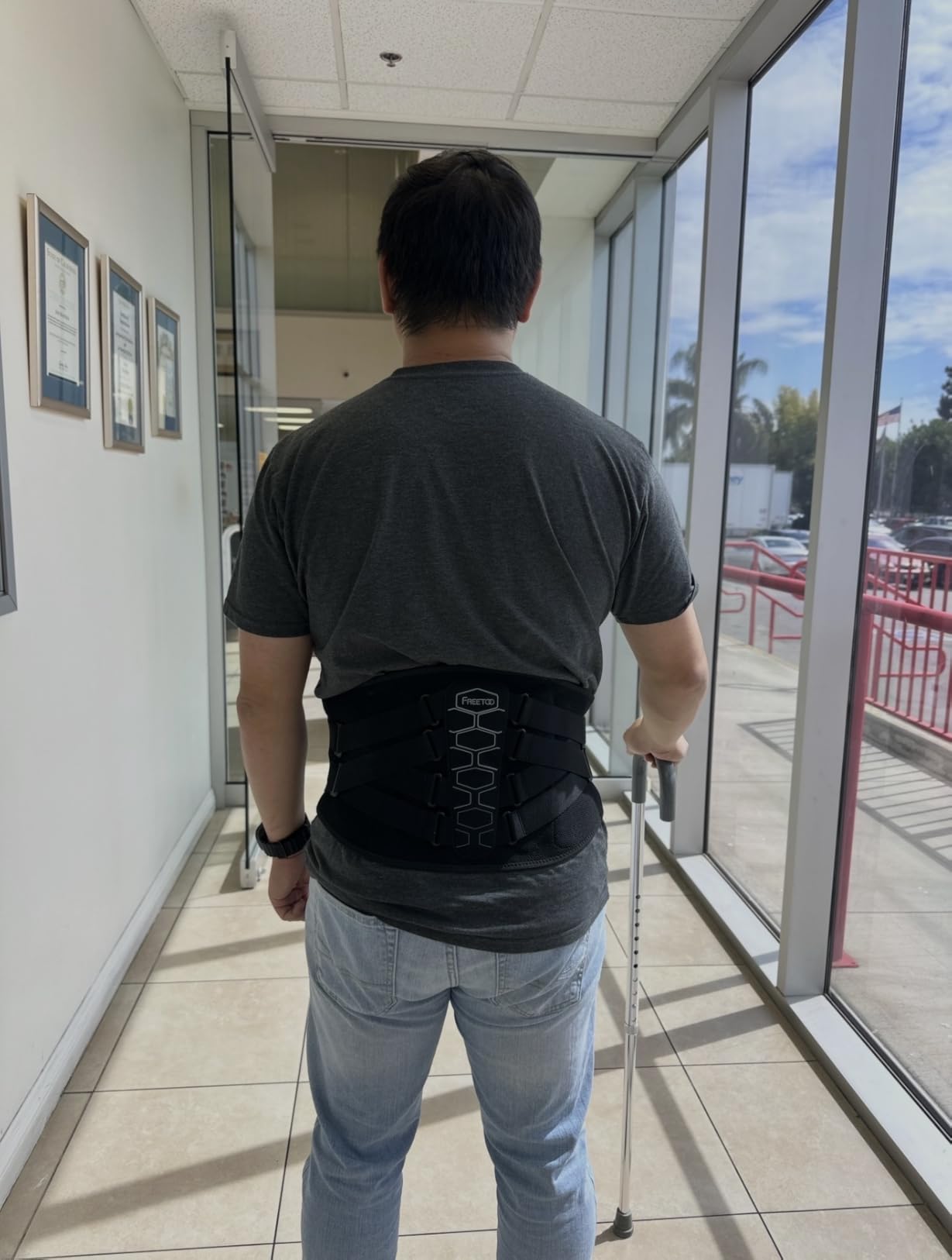 FREETOO Back Brace for Lower Back Pain Relief with Pulley System, Lumbar Support Belt for Men & Women with Lumbar Pad, Ergonomic Design and Soft Breathable 3D Knit Material, for Herniated Disc, Sciatica customer photo 1