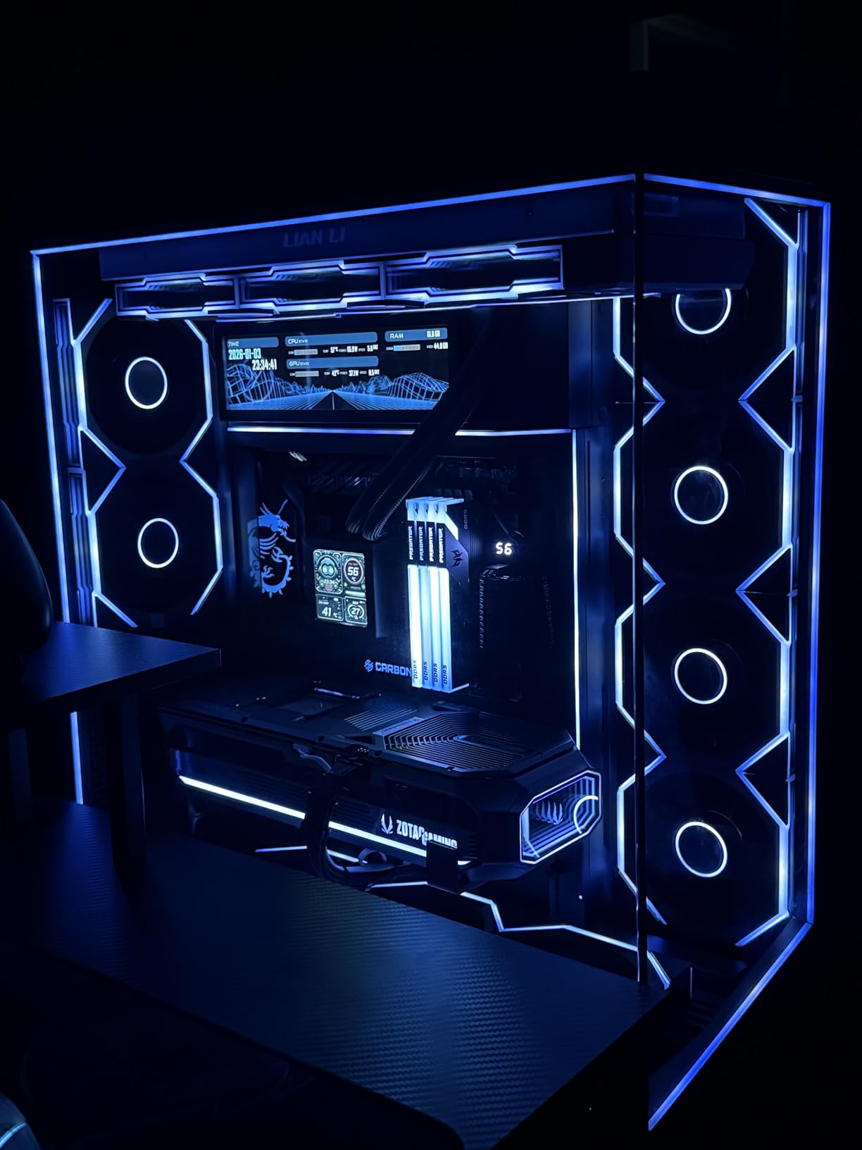 Phanteks NV7 Full Tower E-ATX, ATX PC Case, High Airflow, Front and Side Tempered Glass Panels, Integrated ARGB lighting, up to 3x 360mm Radiators, Cable management, Black customer photo 2