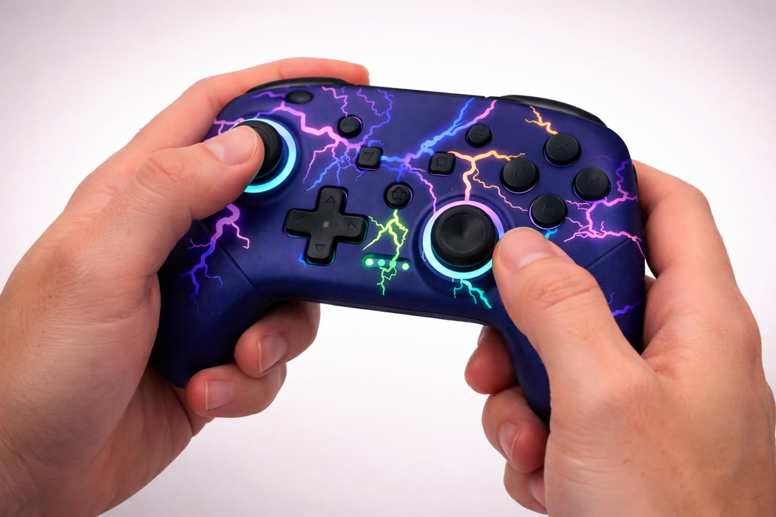 VOYEE Switch Controllers Compatible with Switch/Lite/OLED/PC Windows, 1000mAh Programmable RGB Lightning LED, Wireless Pro Controller with One Key Pairing/Wake Up/Turbo/Vibration customer photo 1