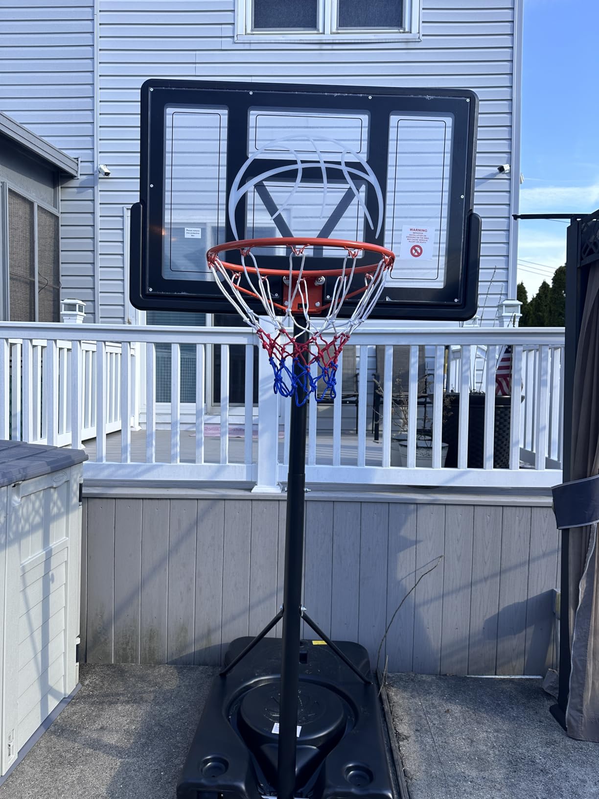 Yohood Basketball Hoop Outdoor 10ft Adjustable, Portable Basketball Hoop Goal System for Kids Youth and Adults in Backyard/Driveway/Indoor, 44 Inch Shatterproof Backboard and Larger Base customer photo 1
