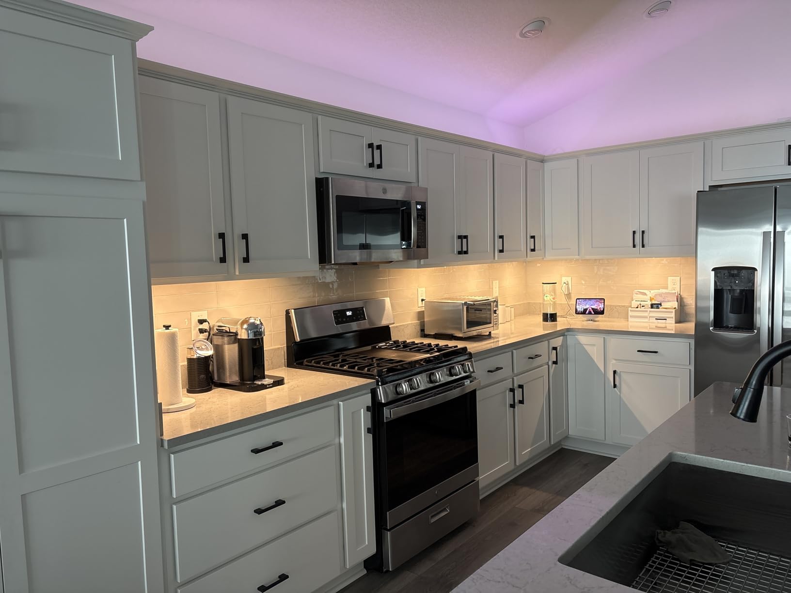BLACK+DECKER Compatible with Alexa Smart LED Under Cabinet Lighting Kit, Motion Sensor, Dimmable, 3 Color Settings, For Kitchen, Cabinets and Closets, (4) 9
