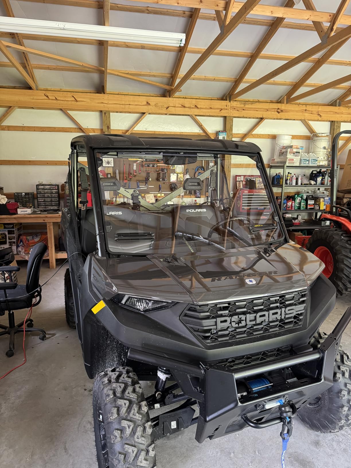 Clear Front Windshield Heavy Duty Scratch Resistant Full Windshield Compatible with Polaris Ranger XP 1000 / 900 / Crew 2017-2025 Accessories Polycarbonate Vented UTV Window customer photo 1