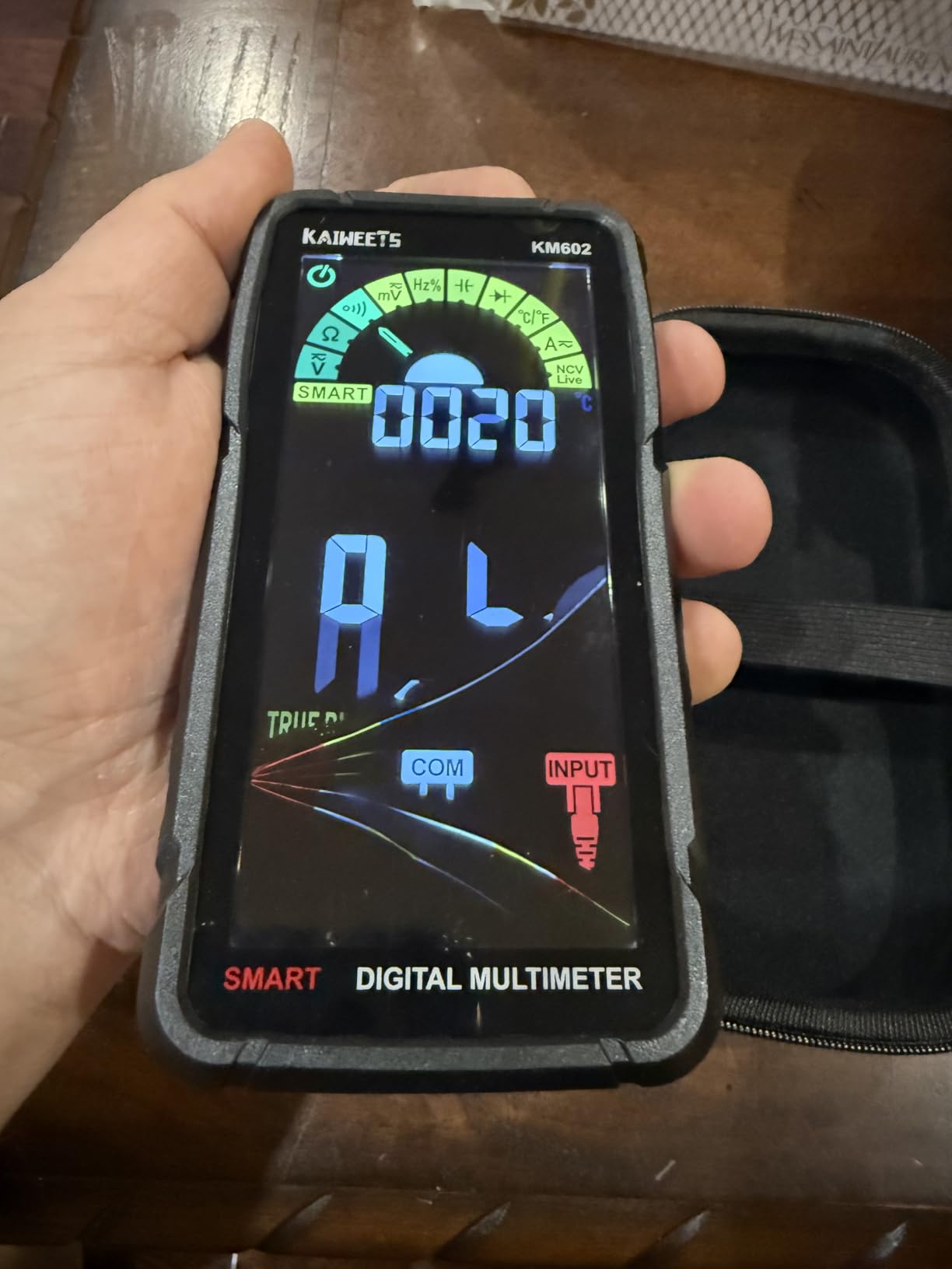 KAIWEETS Smart Multimeter Rechargeable Electrical Tester with Auto Ranging Digital Voltmeter Measures Voltage Current Resistance Continuity Capacitance Temperature Frequency NCV 6000 Counts TRMS customer photo 1