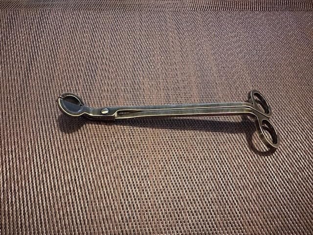 Candle Wick Trimmer, Wick Cutter with Sharp Angled Blades Candle Scissors, Brushed Brass in Elegant Fishing for Candle Care, Sturdy Antique Bronze Trimmer customer photo 1