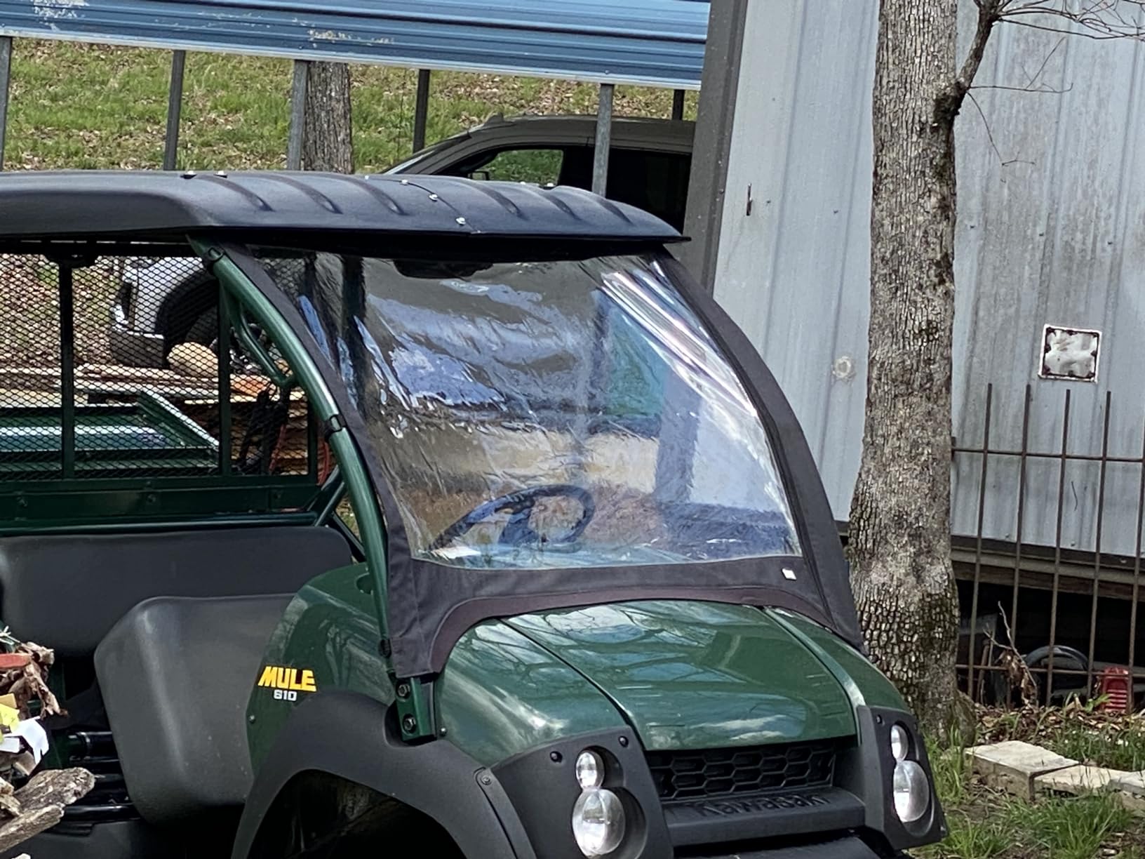 KUAFU Hard Roof Top Compatible with 2005-2026 Kawasaki Mule 600 610 4x4 XC SE SX FE UTV Top Black Plastic Replacement for KAF600-005B customer photo 1