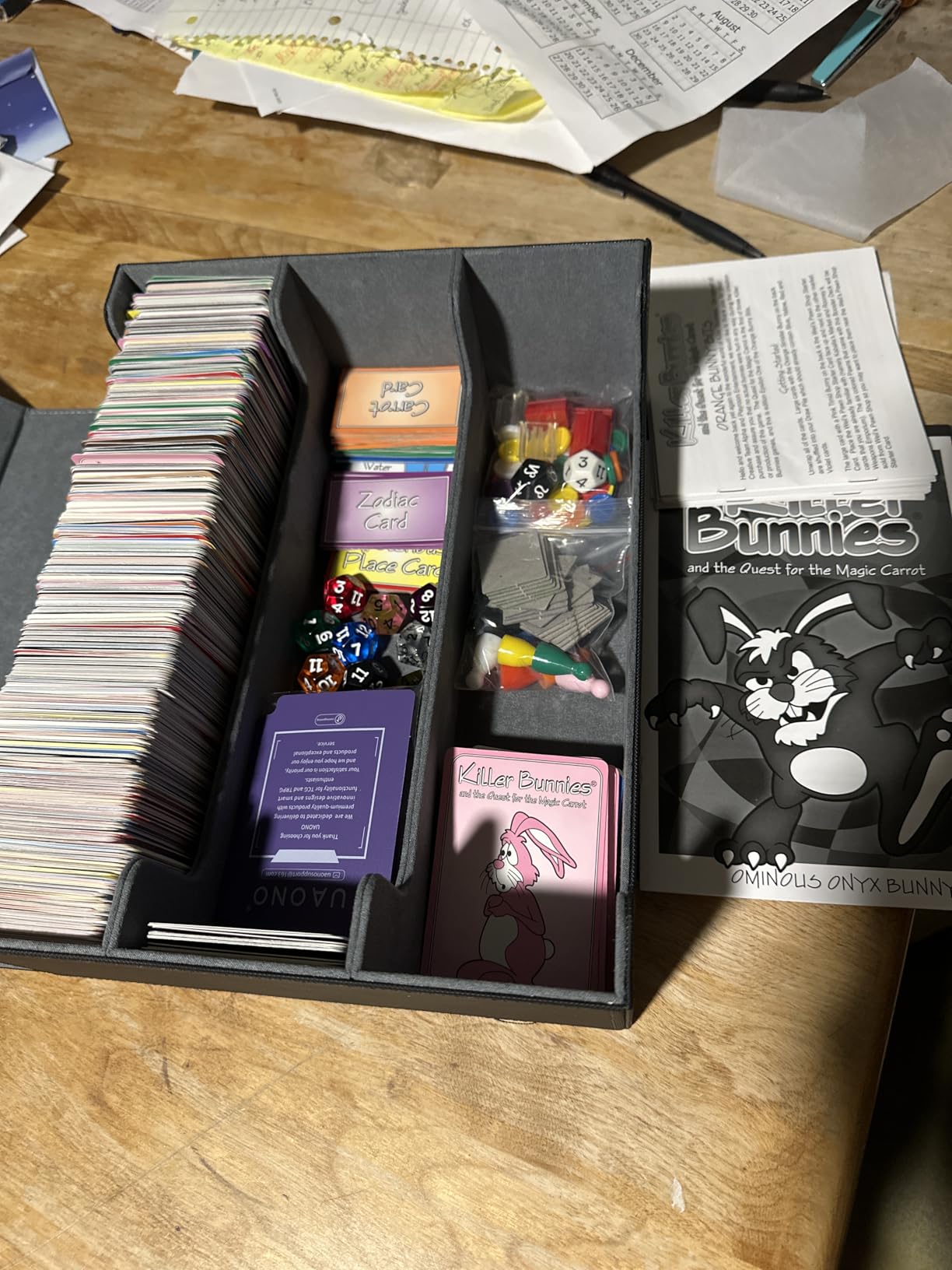 UAONO Trading Card Storage Box Holds 2400+ Cards, Bulk Card Storage | Magnetic Closure PU Leather Card Organizer with 10 Dividers & 3 Stoppers for MTG, PTCG, TCG, Sports Cards (Black) customer photo 1