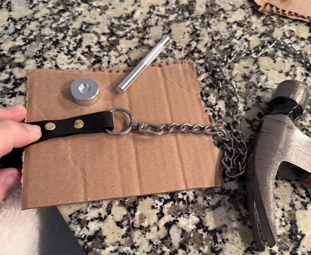 Belt Hole Puncher with 240 Sets of Leather Rivets - Updated Hole Sizes Puncher for Belt, Watch Band, Strap, Dog Collar, Saddle, Shoes, Fabric, DIY Home or Craft Project customer photo 1