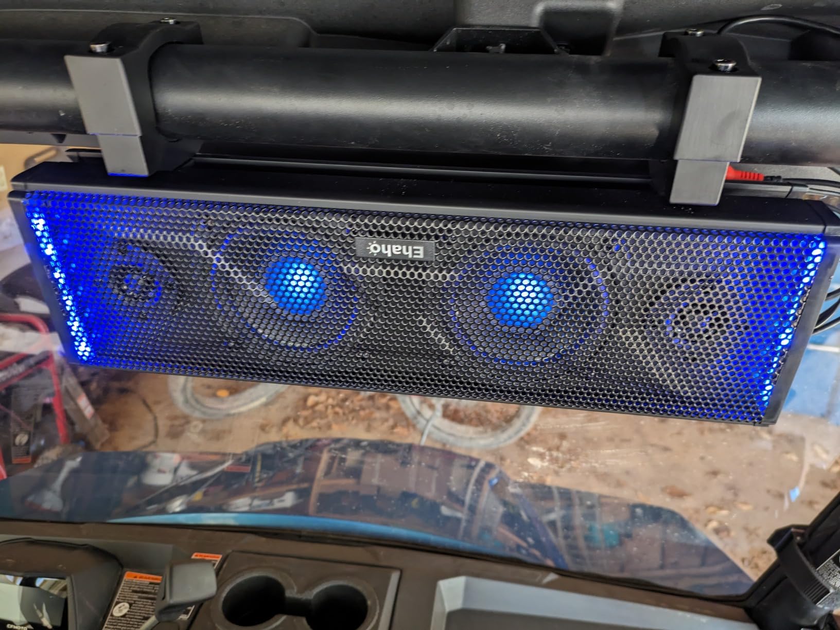 Ehaho 17 Inch UTV Sound Bar, ATV SoundBar Bluetooth with RGB Lighting, IP66 Waterproof Golf Cart Sound Bar, Amplified Powersports SXS SoundBar, UTV Speakers Compatible with Polaris RZR Can-Am customer photo 1