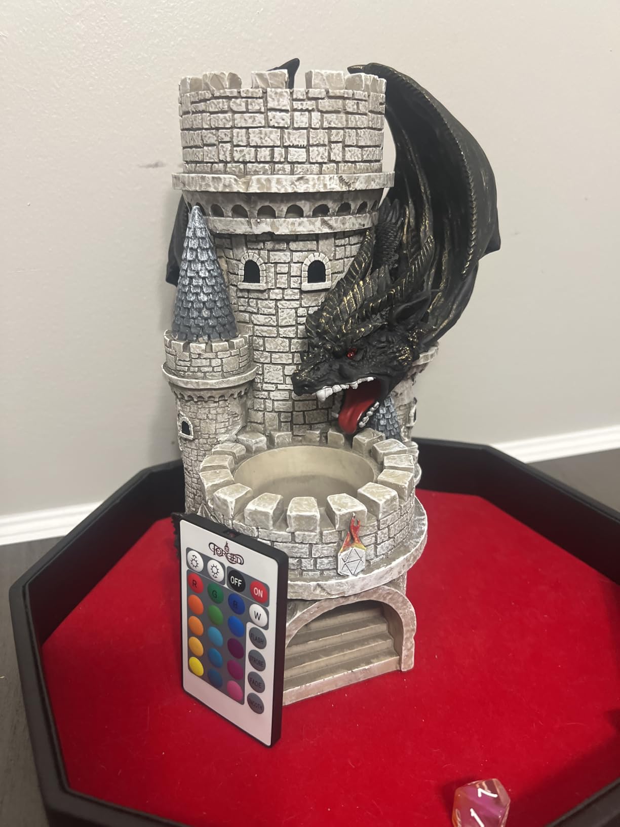 Forged Dice Co. Dragon's Keep Dice Tower - Hand Painted Dice Rolling Tower Castle with LED Lights customer photo 1