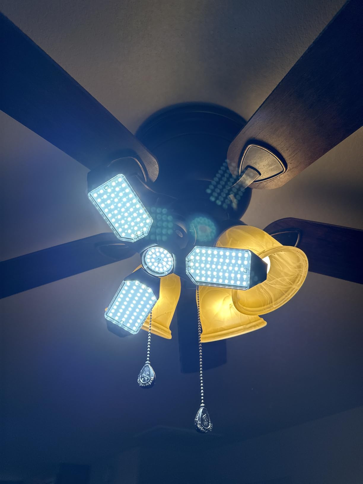 LED Garage Light Bulb, 8000LM Shop Lights with 3+1 Deformable Panels, 6500K Screw in Ceiling Lights for Garage, Workshop, Workbench, Basement customer photo 1