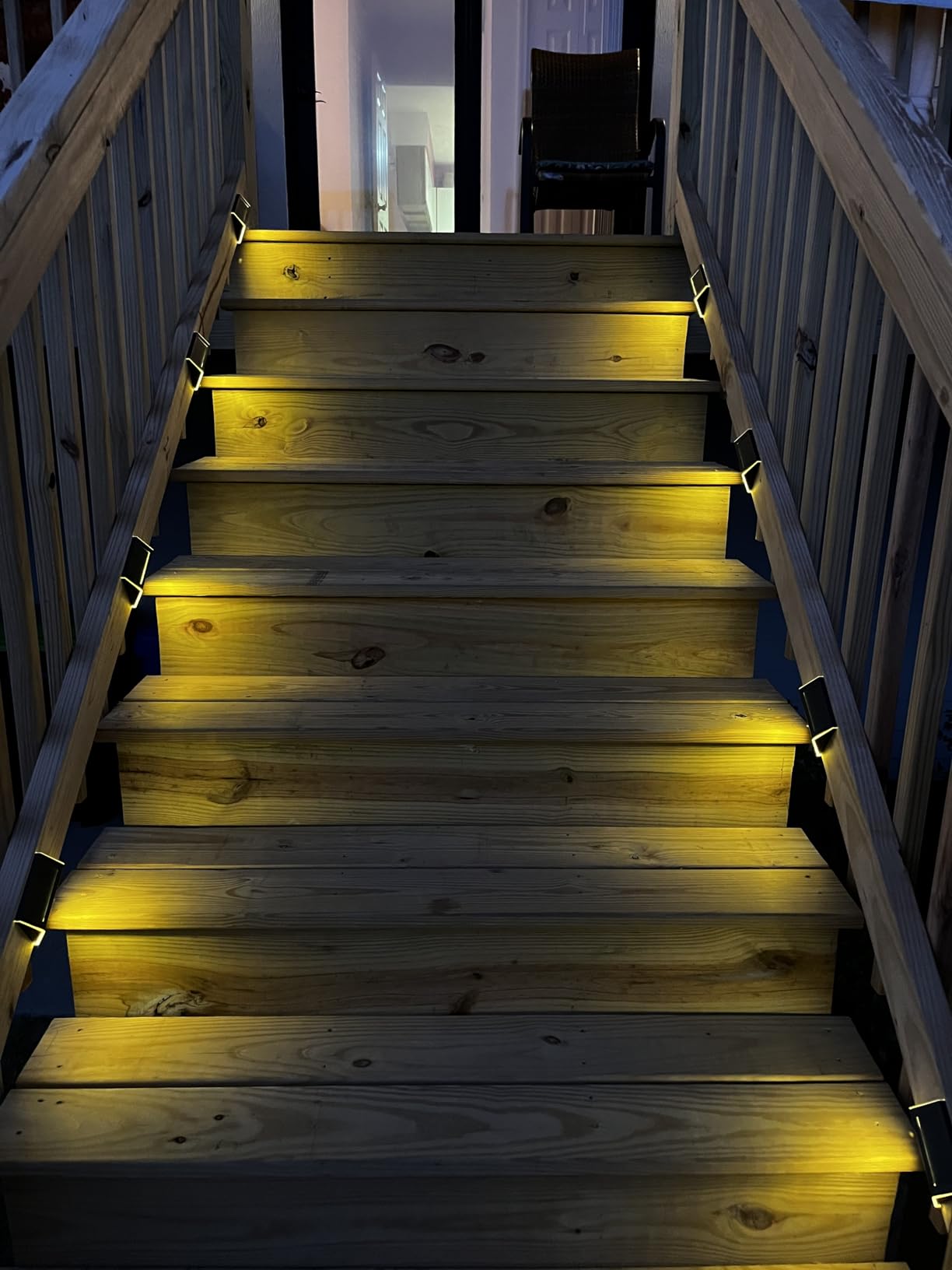 Solar Deck Lights Outdoor, Solar Step Lights Waterproof Led Lights for Outdoor Stairs, Step, Fence, Patio,Yard,Porch and Balcony(12 Pack,Warm White) customer photo 1