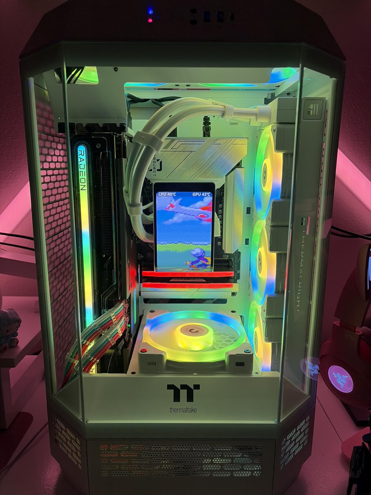 Thermaltake SWAFAN EX 12 ARGB PC Cooling Fan, 3-Fan pcak, 500~2000 RPM, Magnetic Connection, Reversable Blades, sync with MB RGB Software, CL-F167-PL12SW-A, 120mm, Black customer photo 1