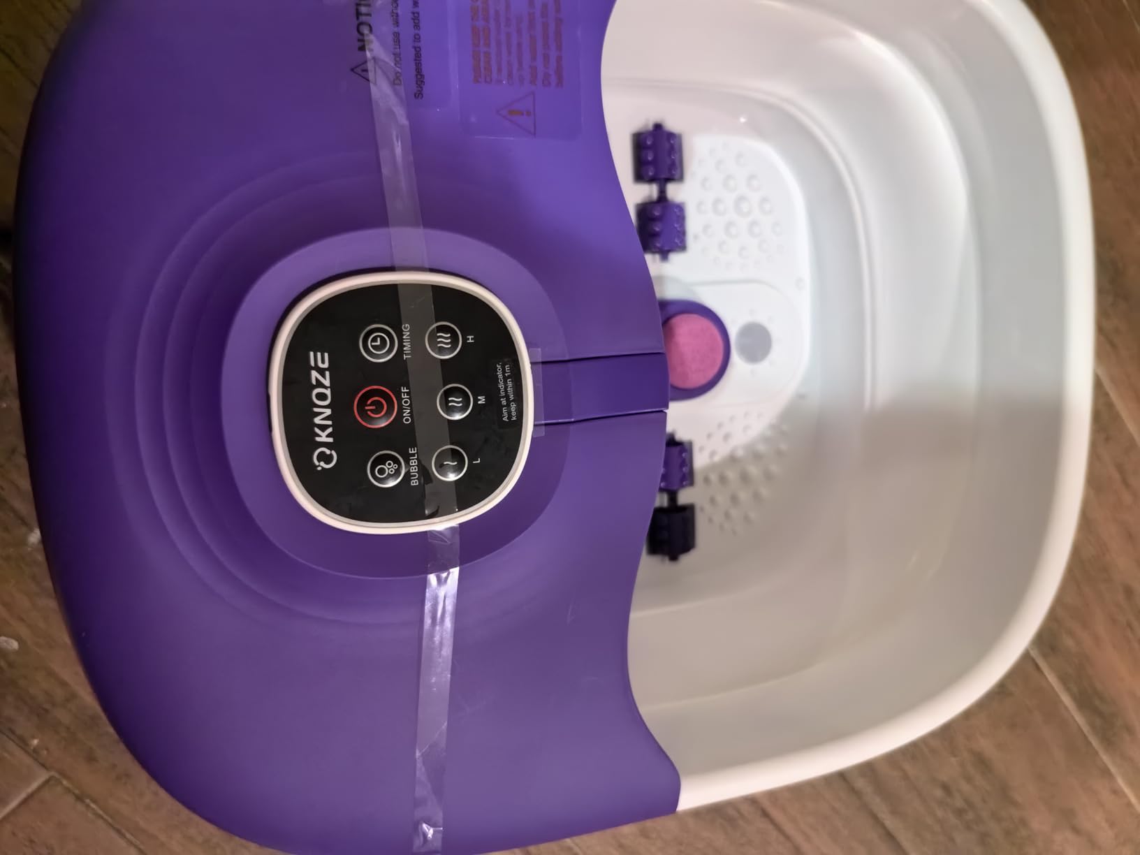 KNQZE Collapsible Foot Spa Electric Foot Bath with Heat, Bubble, Remote, 24 Motorized Shiatsu Massage Balls. Pedicure Soaking tub for Feet Stress Relax (Black) customer photo 2