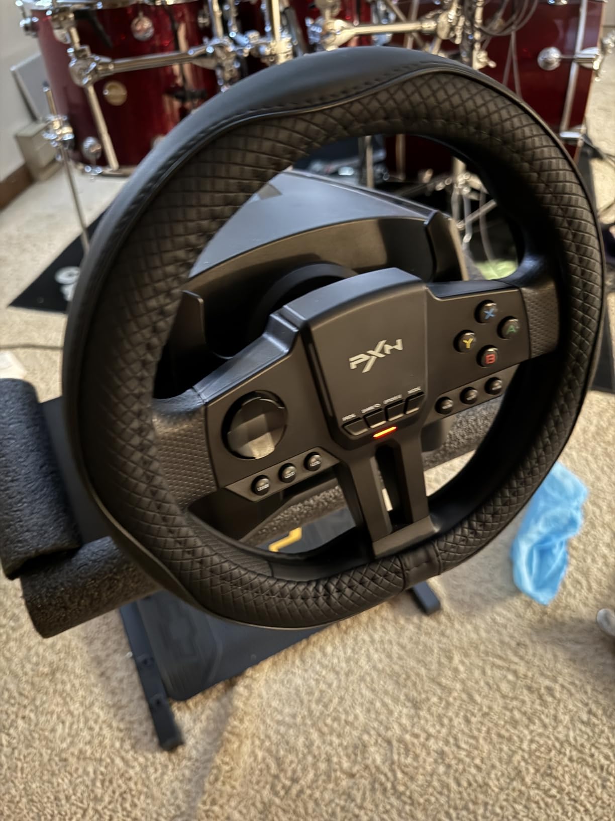 D Steering Wheel Cover Racing Game Accessories 10.6 inch 27cm for PC,Xbox OneSeries X/S,g920 x920 G29 g923 g27 g25,PS4,PS3, PS5,Nintendo Switch (Black) customer photo 1
